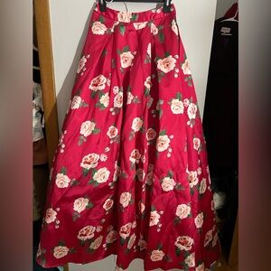 Dancing Queen Red Floral Skirt Set